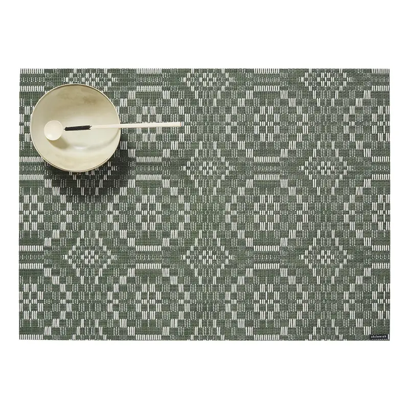 Chilewich Overshot Rectangular Placemat In Thyme 1