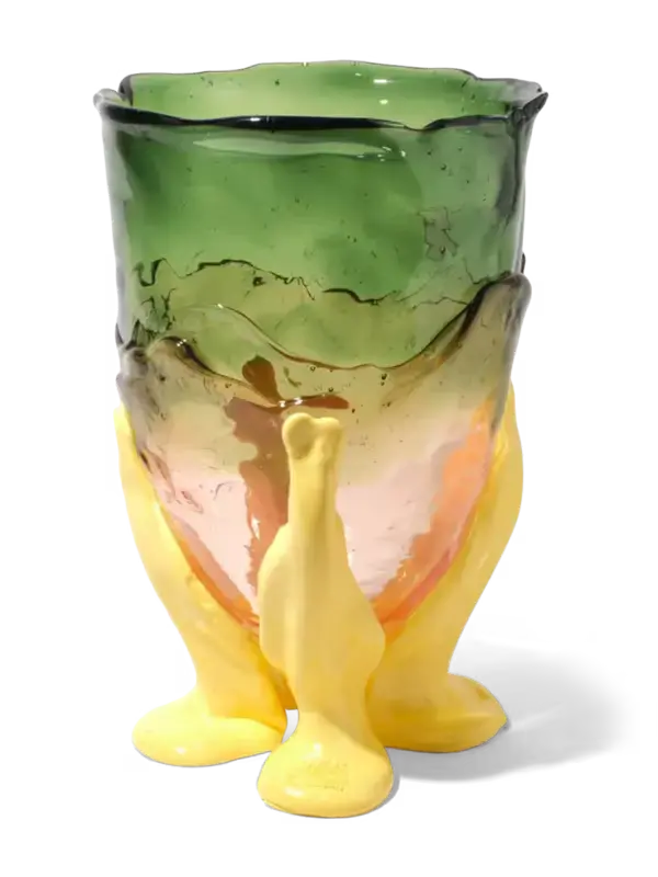 Clear Fish-Design Vase With Vibrant Accents 1