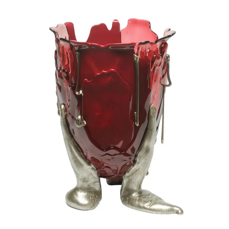 Clear Special Vase Combination: Pink, Fuchsia, Cherry Matte & Bronze Accent 1