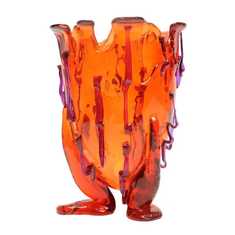 Clear Special Vase Duo: Transparent Red And Purple 1