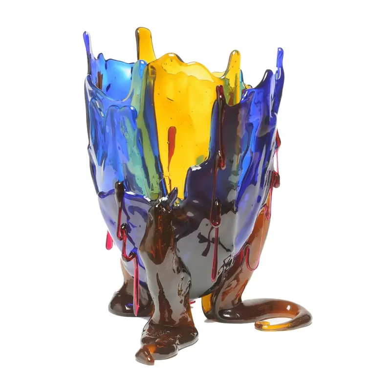 Clear Special Vase In Assorted Transparent Hues – Light Blue, Amber, Blue, Fuchsia 1