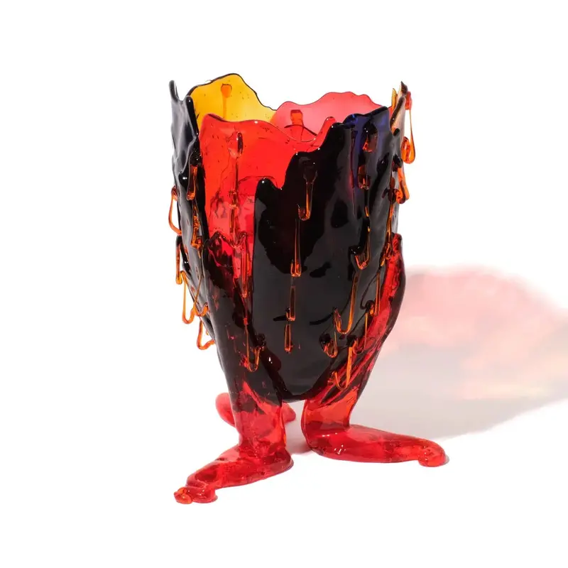 Clear Special Vase Mix: Blue, Amber, Red & Orange Transparency 1
