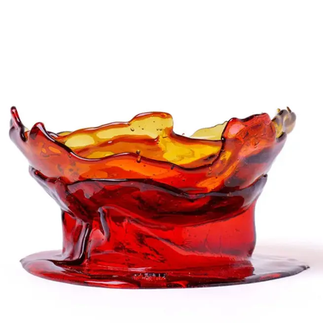 Collina Oversized Vase In Clear Amber And Deep Ruby 1