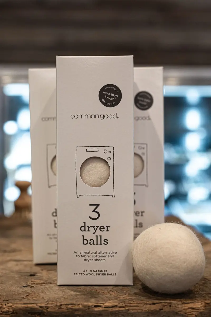 Common Good Wool Dryer Balls – Chemical-Free Fabric Softening Set 1
