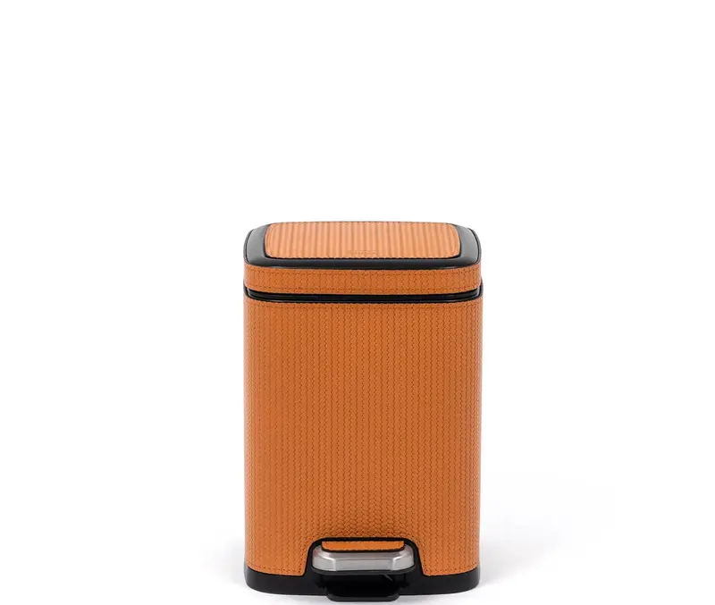 Compact Square Step-On Trash Can For Modern Bathrooms 1