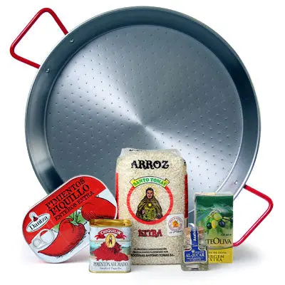 Complete Traditional Paella Cooking Kit – Pan, Tools & Seasonings 1