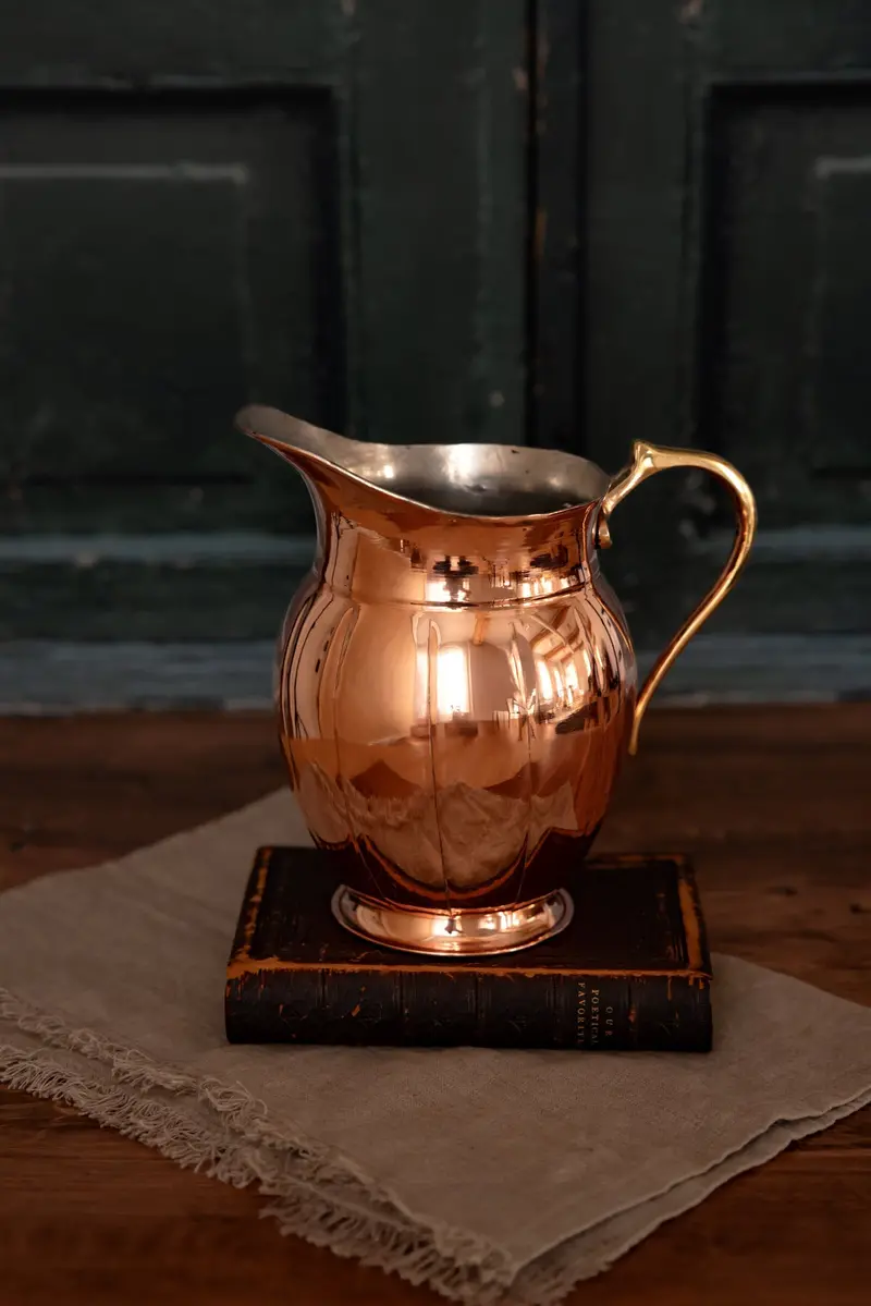 Coppermill Kitchen Vintage-Style Large Copper Pitcher – Handcrafted Bar Essential 1
