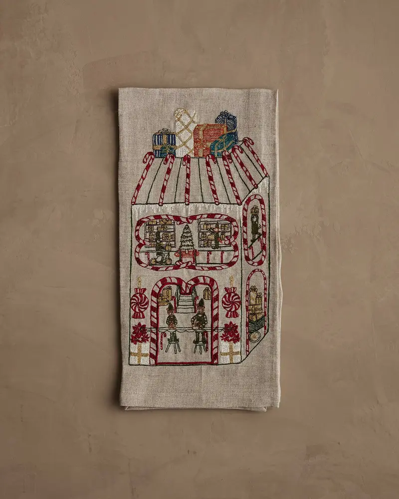 Coral & Tusk Toy Workshop Tea Towel – Illustrated Cotton 1