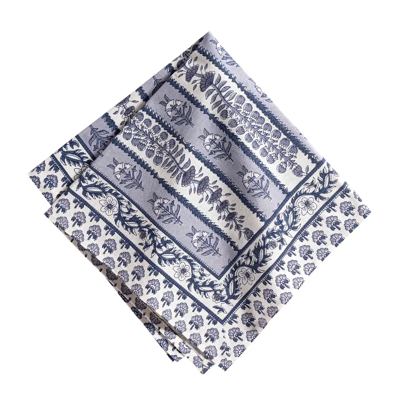Couleur Nature Avignon Dinner Napkin Set (Blue & Marine, 6 Pcs) 1