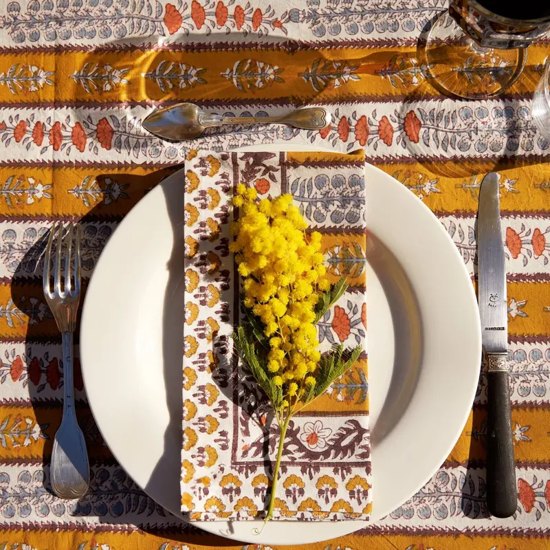 Couleur Nature Avignon Napkin Set – Dijon And Navy, 6-Pack 1