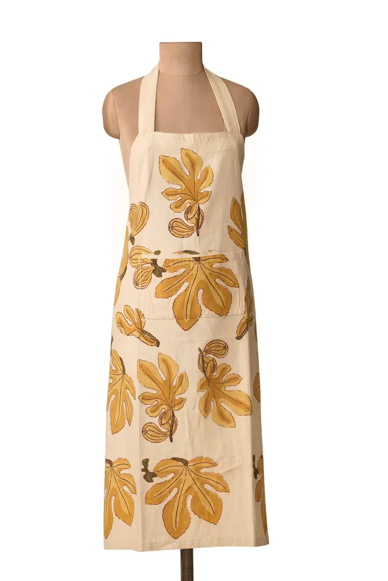 Couleur Nature Fig Citrine Apron – Handcrafted French Linen 1