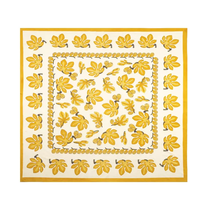Couleur Nature Fig Citrine Square Tablecloth – 71" X 71" 1
