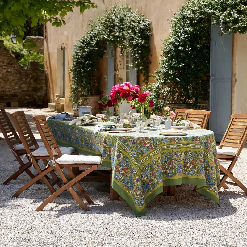 Couleur Nature Jardin Square Tablecloth – 71" X 71" Linen 1