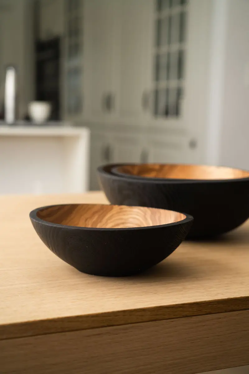 Creating Comfort Lab Hand-Carved Ukrainian Charred Wooden Salad Bowl – Small Size 1