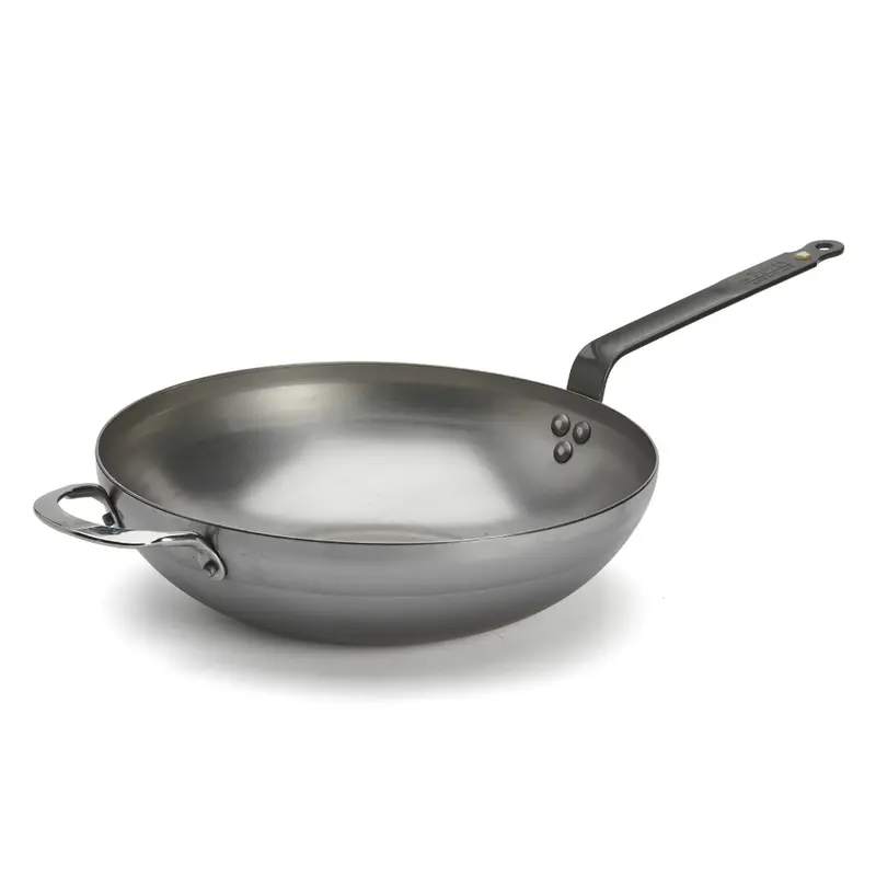 De Buyer Mineral B 12.5-Inch Carbon Steel Wok 1