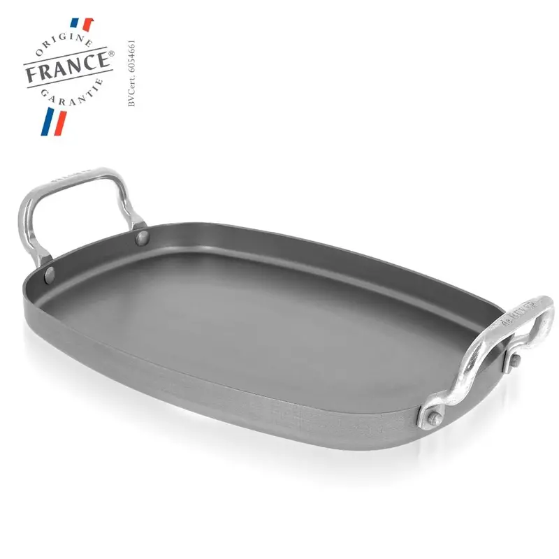 De Buyer Mineral B Carbon Steel Griddle – Pre-Seasoned Heavy-Duty Cooking Surface 1