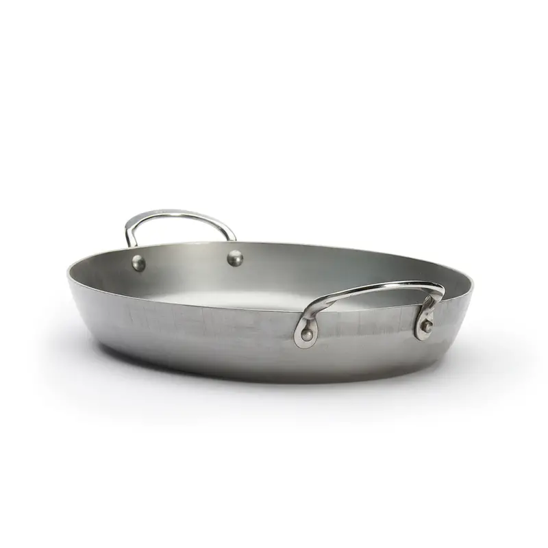 De Buyer Mineral B Oval Roasting Pan – Carbon Steel Oven-To-Table Cookware 1