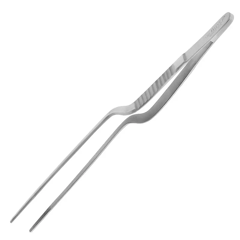 De Buyer Stainless Steel Long-Curved Tweezers – Precision Kitchen & Serving Tool 1