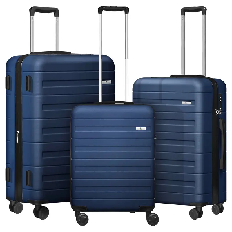 Durable Abs 3-Piece Suitcase Set With Tsa Locks 1