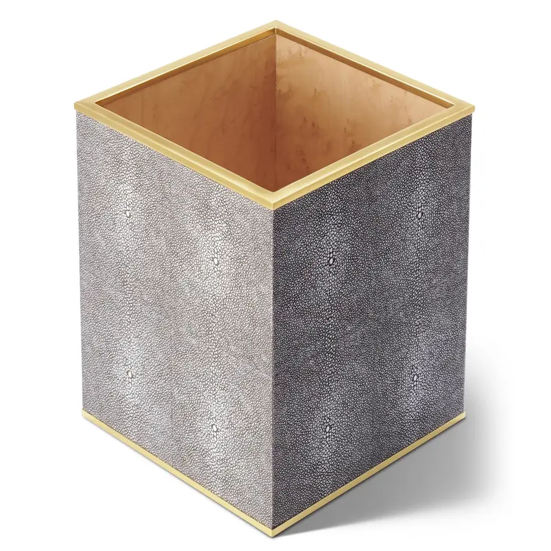 Elegant Shagreen Wastebasket 1