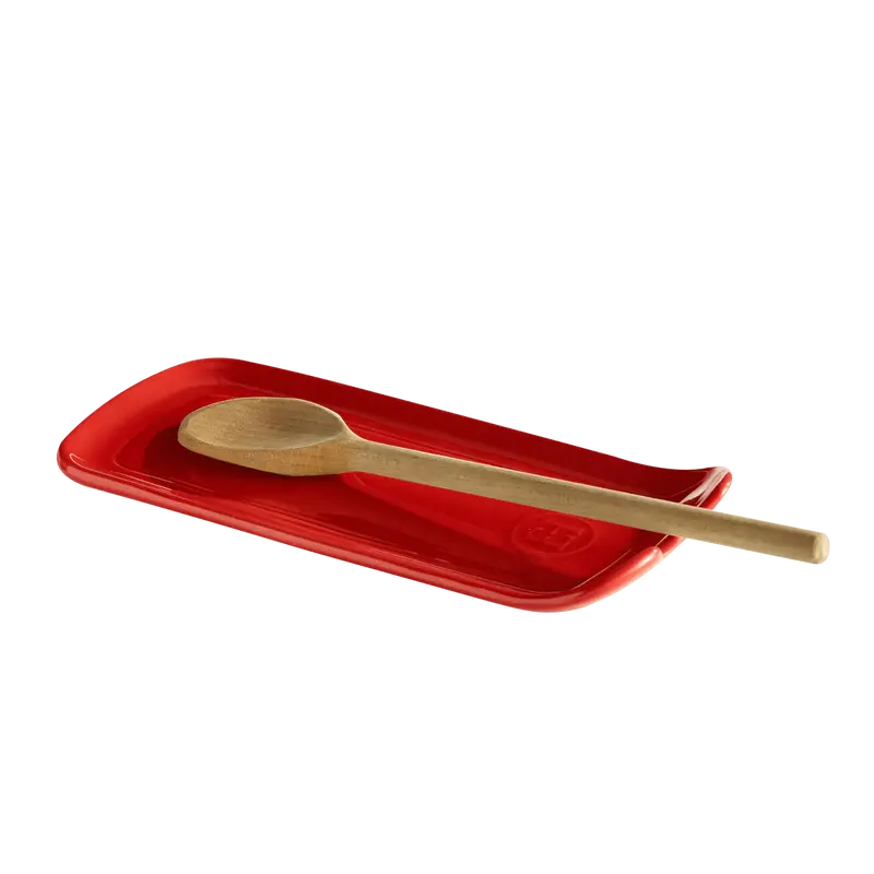 Emile Henry Burgundy Spoon Rest – Ceramic Kitchen Tool Holder 1