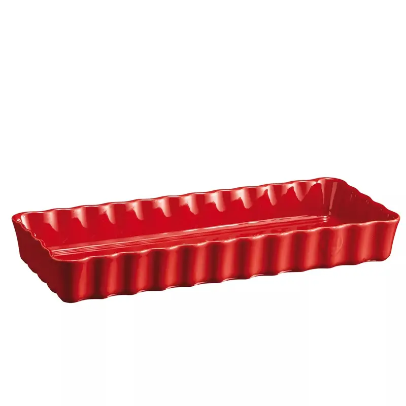 Emile Henry Rectangular Tart Pan In Burgundy 1