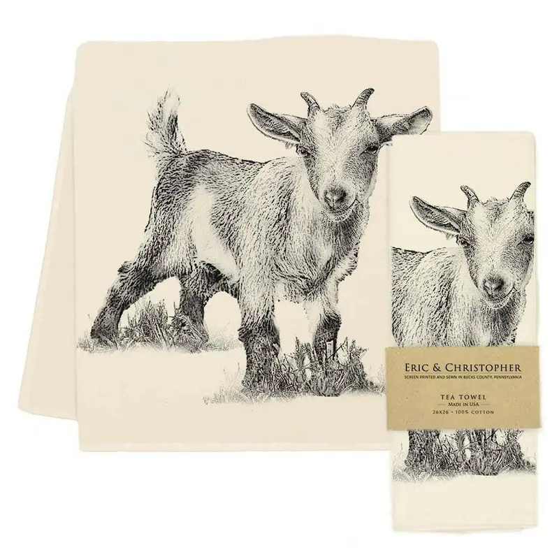 Eric & Christopher Baby Goat #3 Whimsical Cotton Towel 1