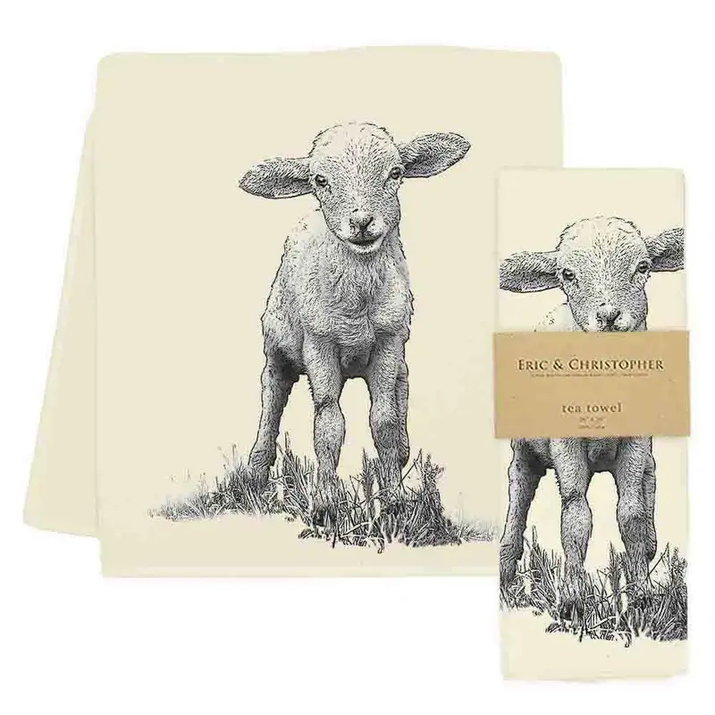 Eric & Christopher Baby Lamb Silhouette Kitchen Towel 1