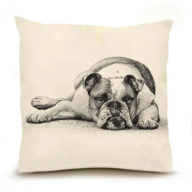 Eric & Christopher Oversized Bulldog-Themed Throw Pillow – Decorative Accent 1