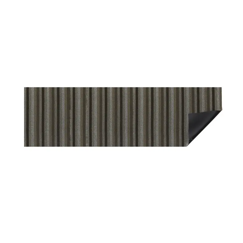 Even Stripe Shag Runner Rug – Mocha Colorway 1