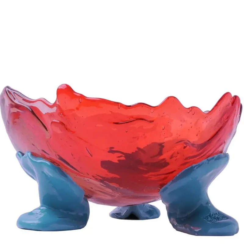 Extra-Large Collina Vase: Antique Pink, Clear Red & Matte Ocean Blue 1