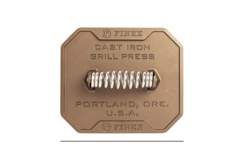 Finex Cast Iron Press With Stainless Steel Spring Handle – Burger & Sandwich Smasher 1