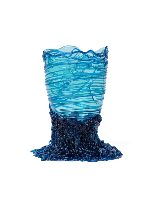 Fish Design Spaghetti Blue Medium-Sized Vase 1