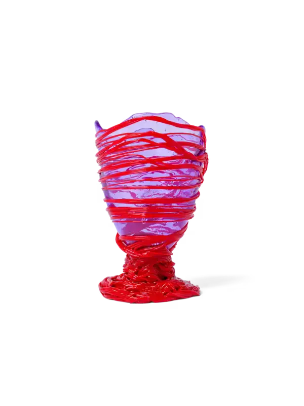 Fish Motif Ruby And Crimson Small Vase 1