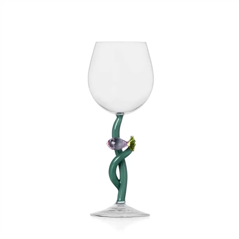 Fish-Motif Stemmed Drinking Glass 1