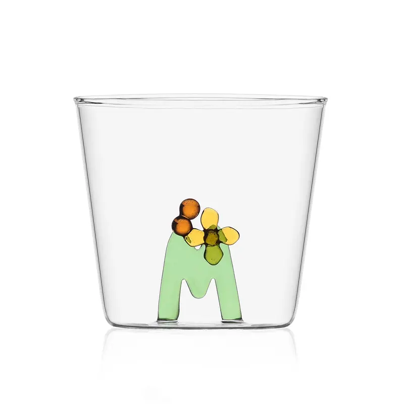Floral Letter 'M' Decorative Tumbler 1