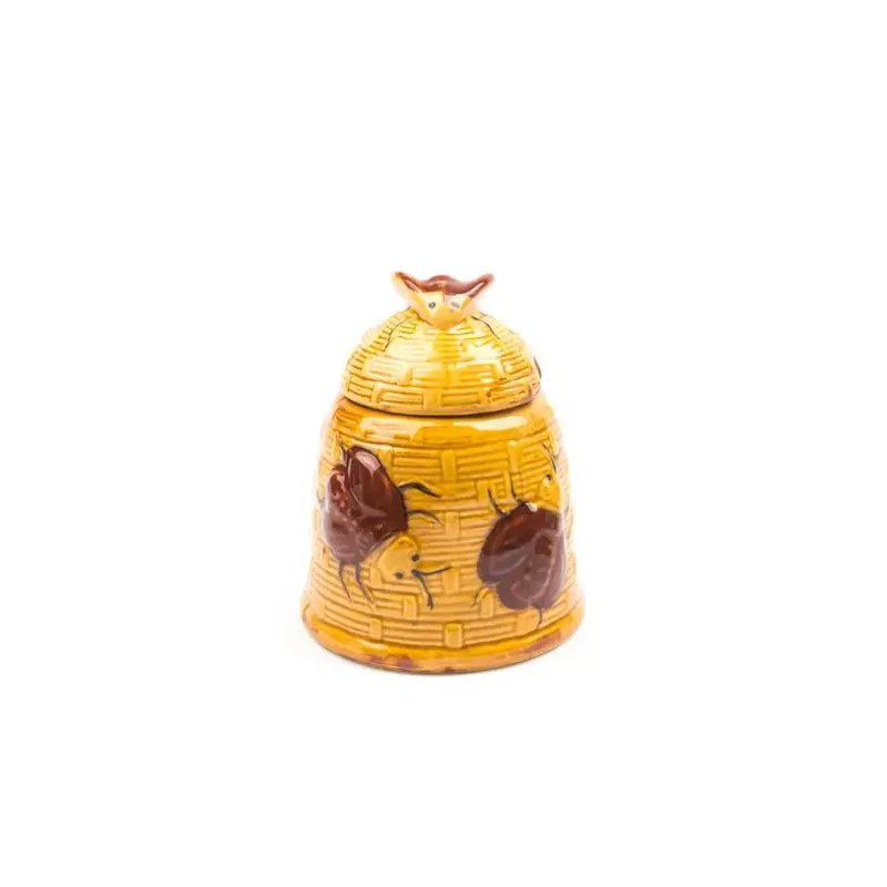 Fox Run Beehive-Style Glass Honey Dispenser With Wood Base 1
