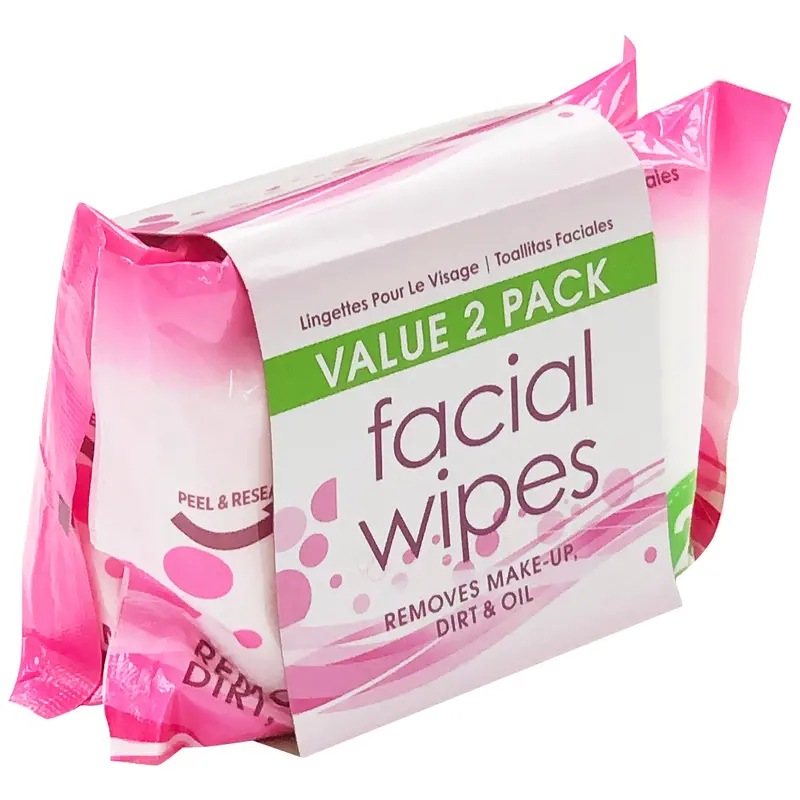 Gentle Facial Cleansing Wipes – 25 Count Per Pack, 2-Pack Bundle 1