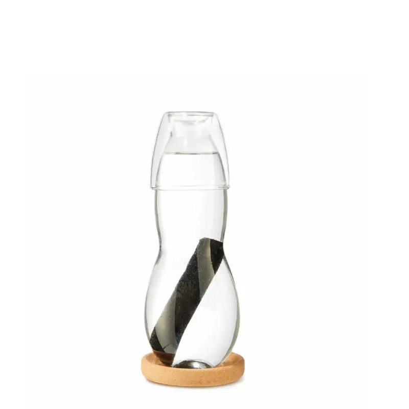 Glass Carafe Set With Matching Tumbler And Wooden Coaster 1