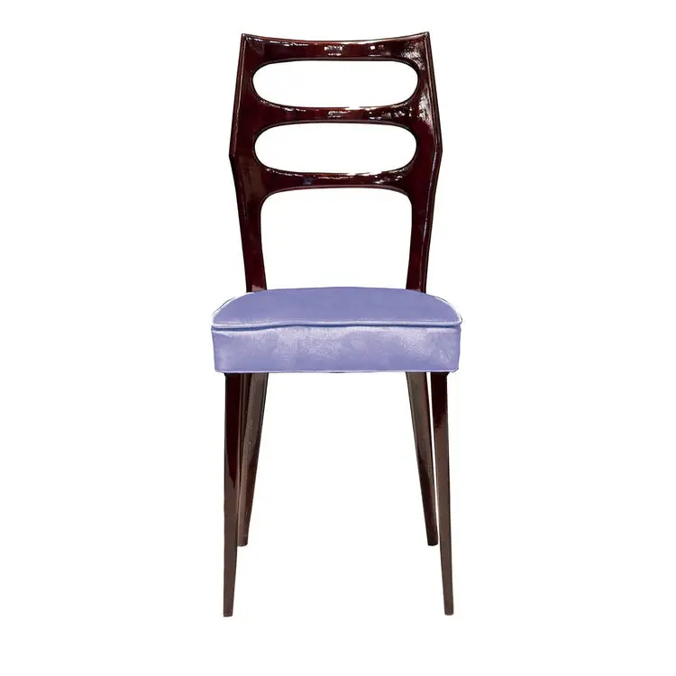 Glossy Brown Finish Modern Side Chair 1