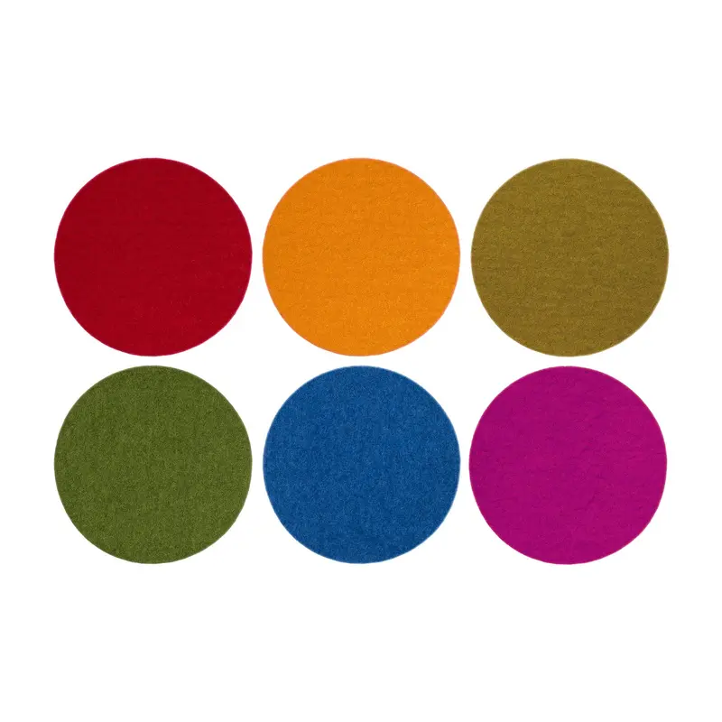 Graf Lantz Merino Wool Round Beer Coasters – Multi-Color 6-Pack 1