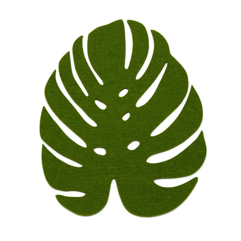 Graf Lantz Monstera-Shaped Merino Wool Trivet – Medium Size 1