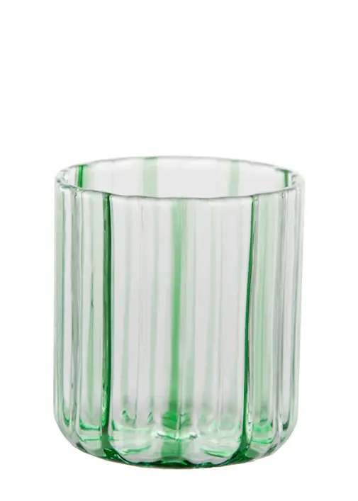 Green-Striped Glass Tumbler 1