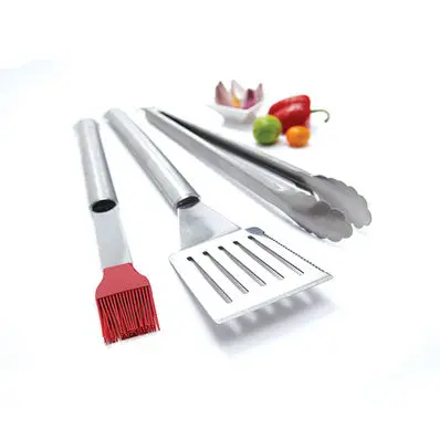 Grill Pro 3-Piece Stainless Steel Grilling Tool Set – Compact & Professional Grade 1