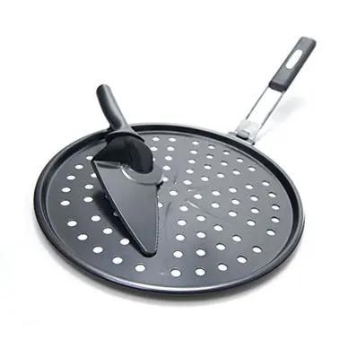 Grill Pro Non-Stick Pizza Grill Pan With Integrated Cutter – One-Touch Slicing Design 1