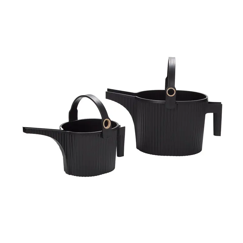 Hachiman Garden Beetle Duo – Small & Large Black Planters 1