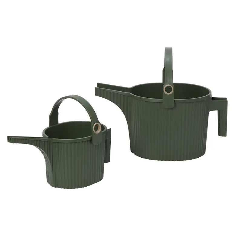 Hachiman Garden Beetle Duo – Small & Large Green Planters 1