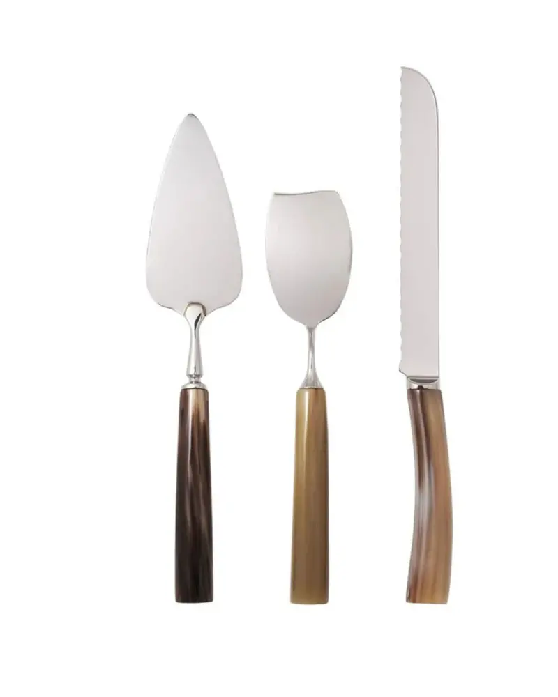 Handcrafted Horn Cake Server Set 1