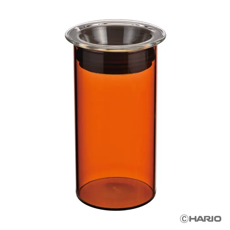 Hario 400Ml Amber Glass Storage Canister With Airtight Lid 1