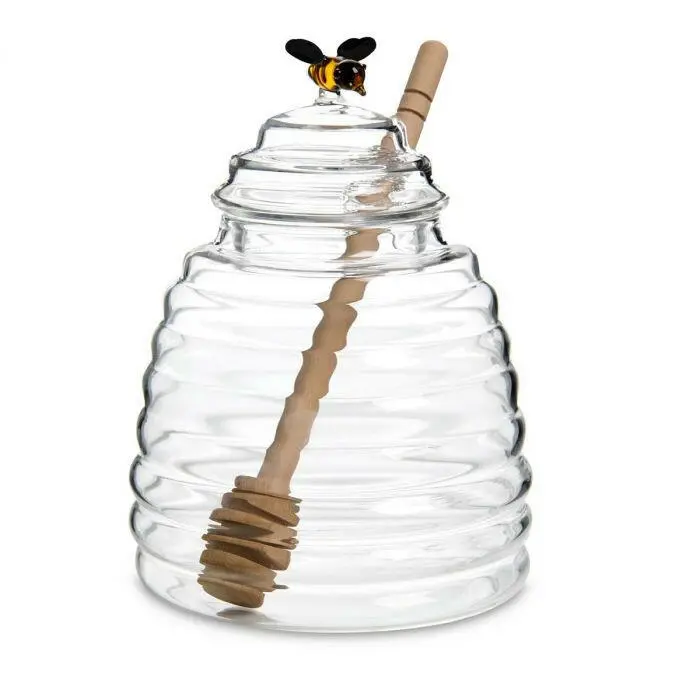 Harold Imports Glass Honey Jar With Lid And Dipper 1